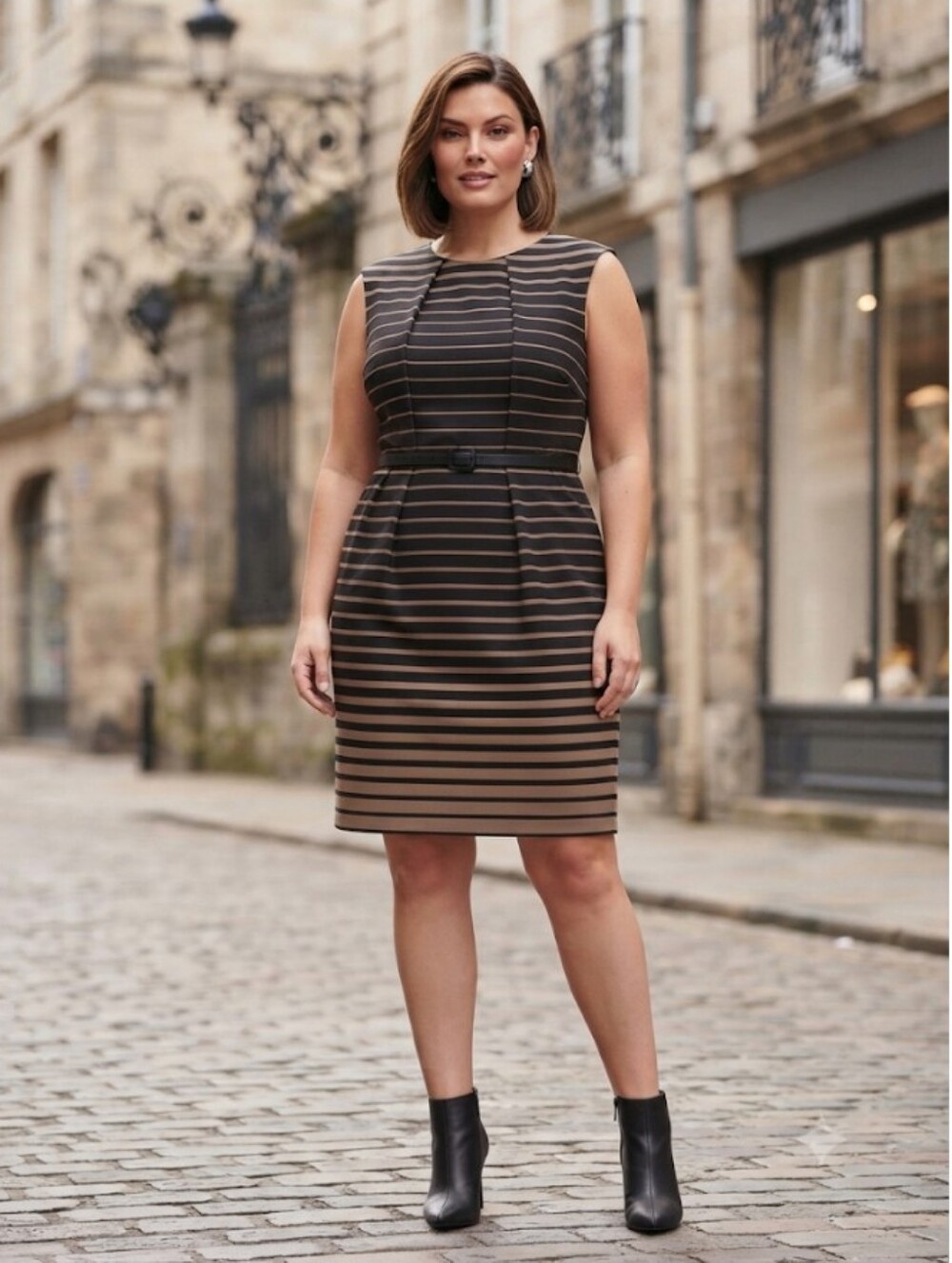 Striped Sleeveless Sheath Dress
